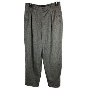 Lauren Ralph Lauren Women's Wool Cashmere Blend Pleated Trousers Size 10 Grey